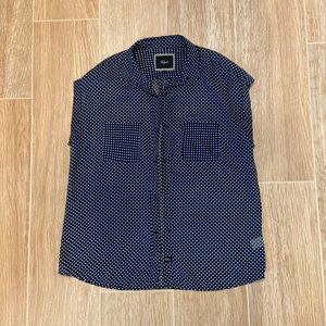Rails Sheer Polka Dot Button Down